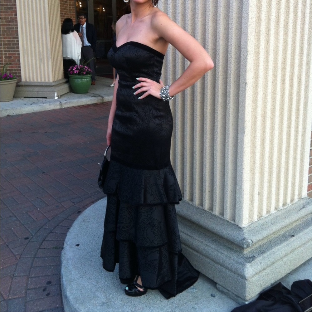 Camille La Vie Black Strapless Gown